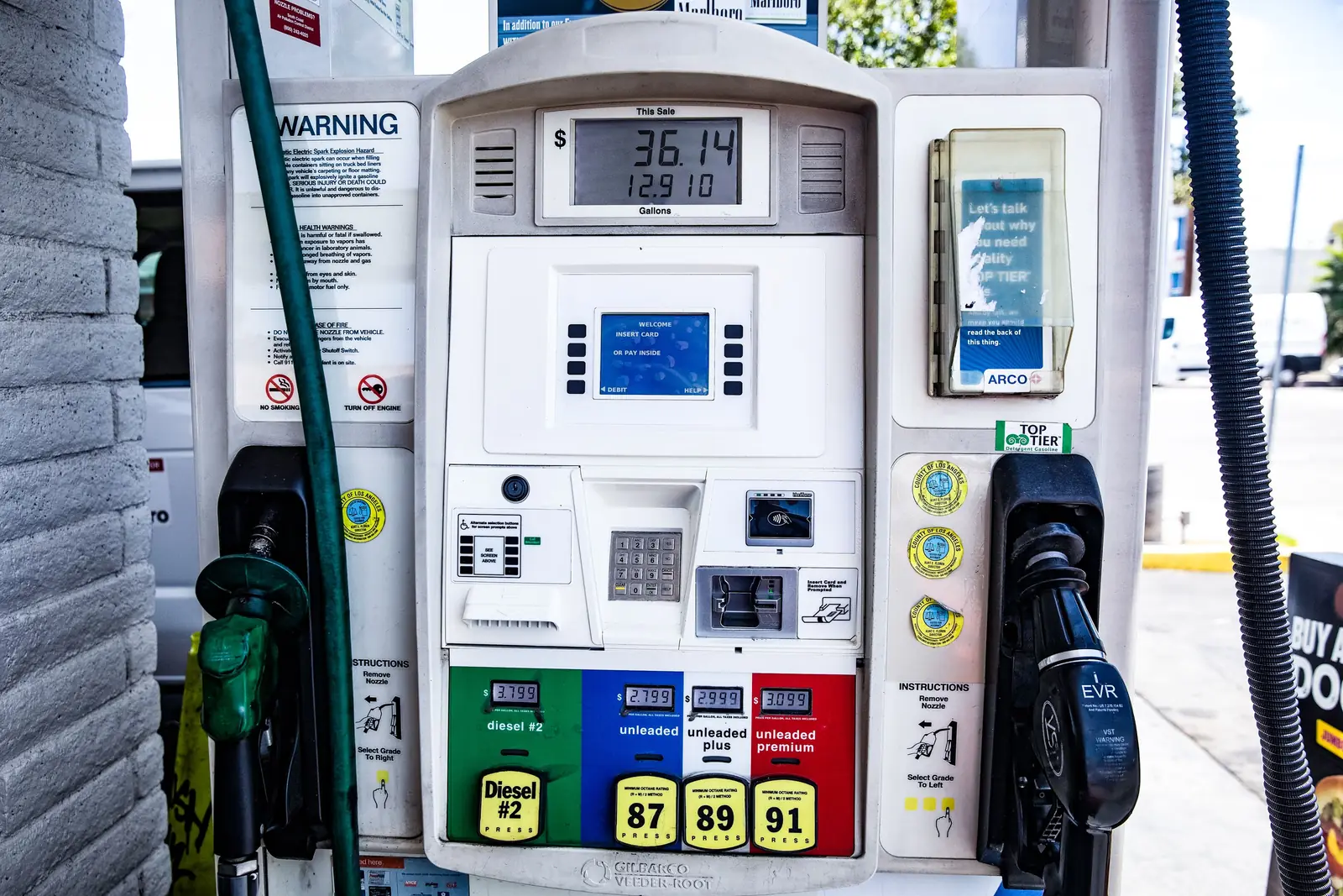 Fuel pump at a service station